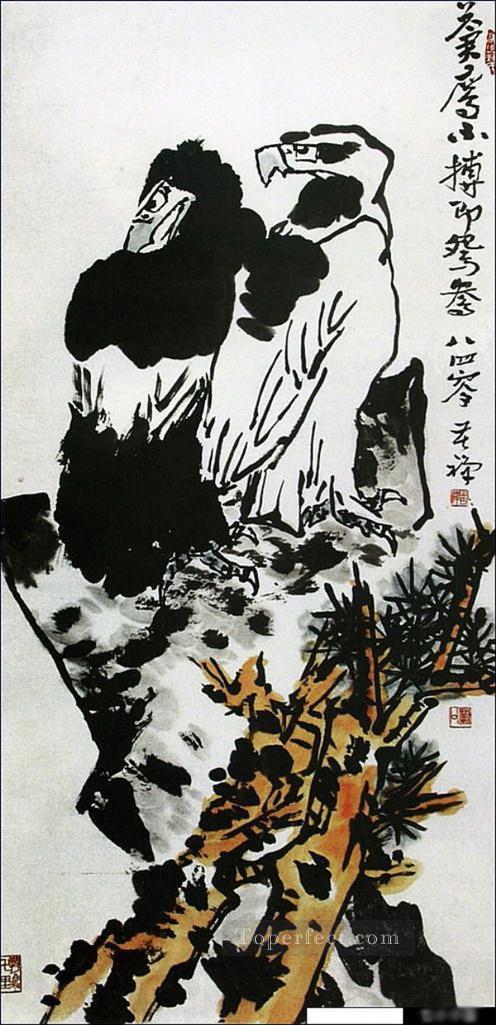 Li kuchan eagles traditional Chinese Oil Paintings